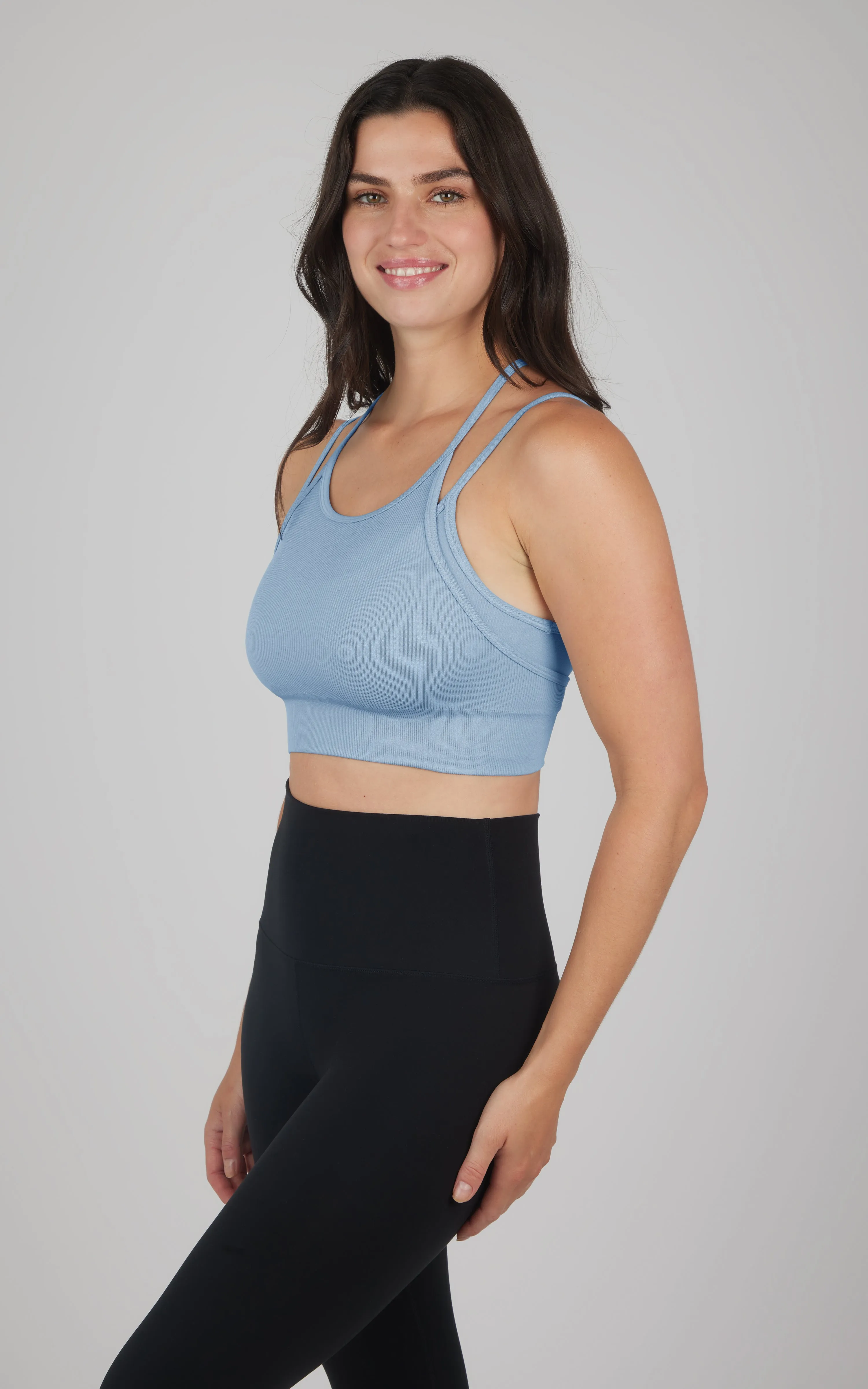 Ribbed Seamless Double Layer Bra