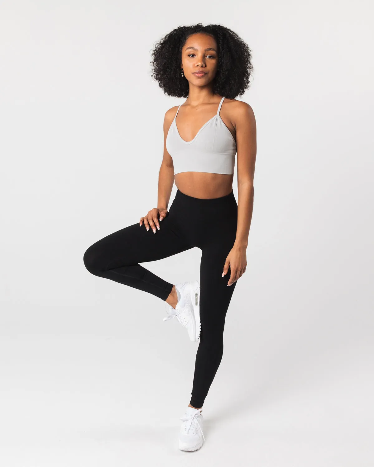 Seamless Ribbed Bra - Oyster Grey