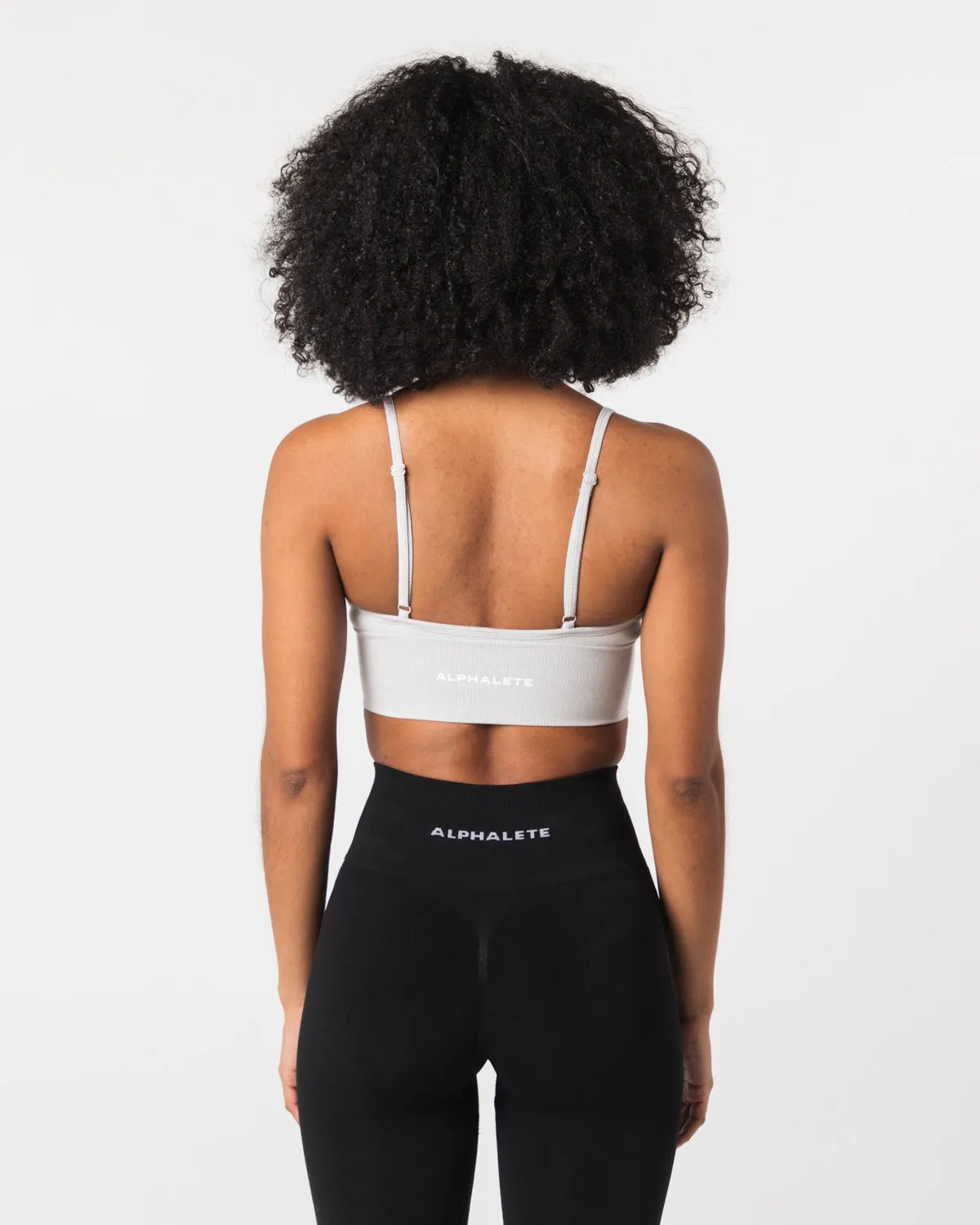 Seamless Ribbed Bra - Oyster Grey