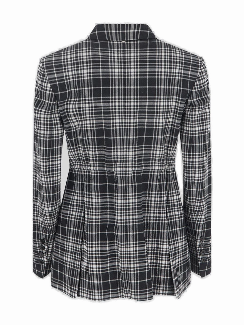 Sportmax Check Pattern Drawstring Blazer
