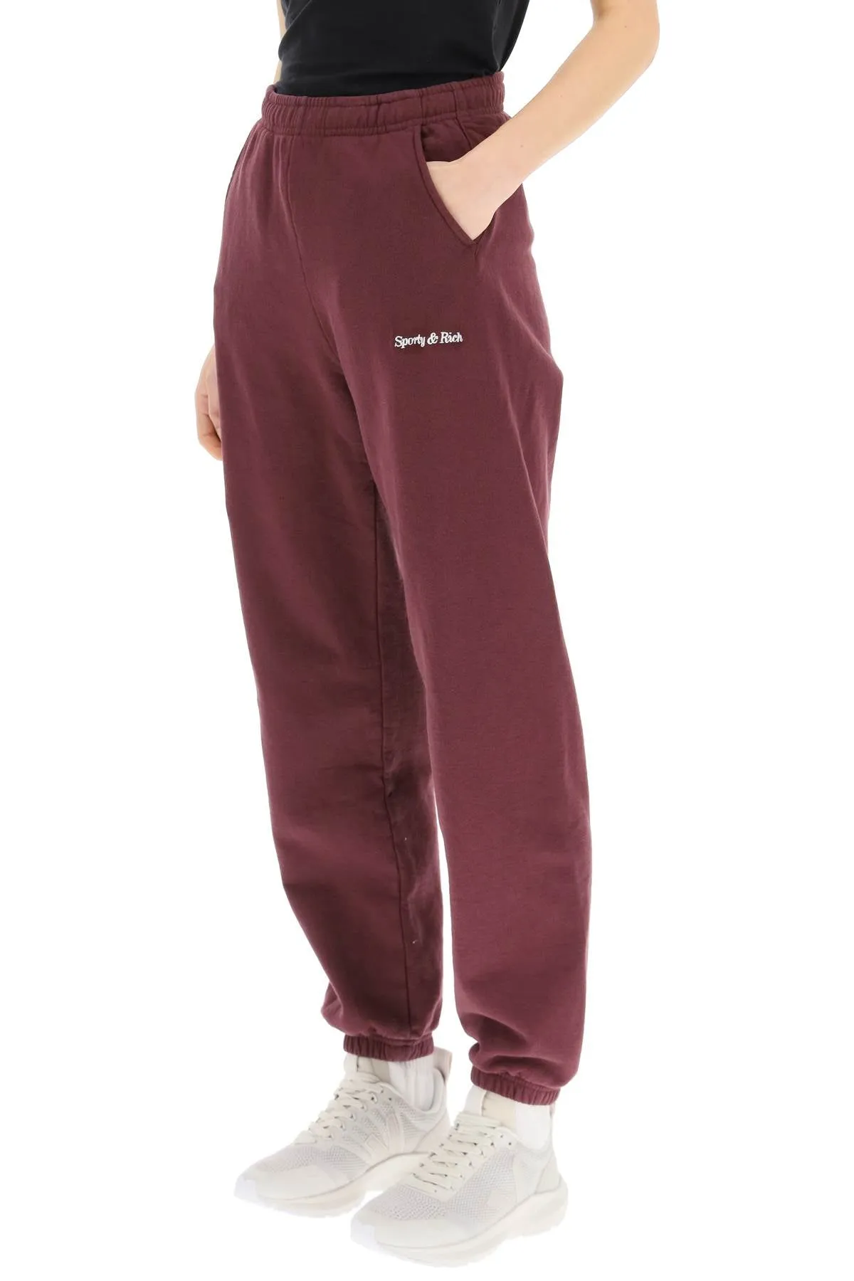 Sporty & Rich Logo Embroidered Elasticated Waist Sweatpants