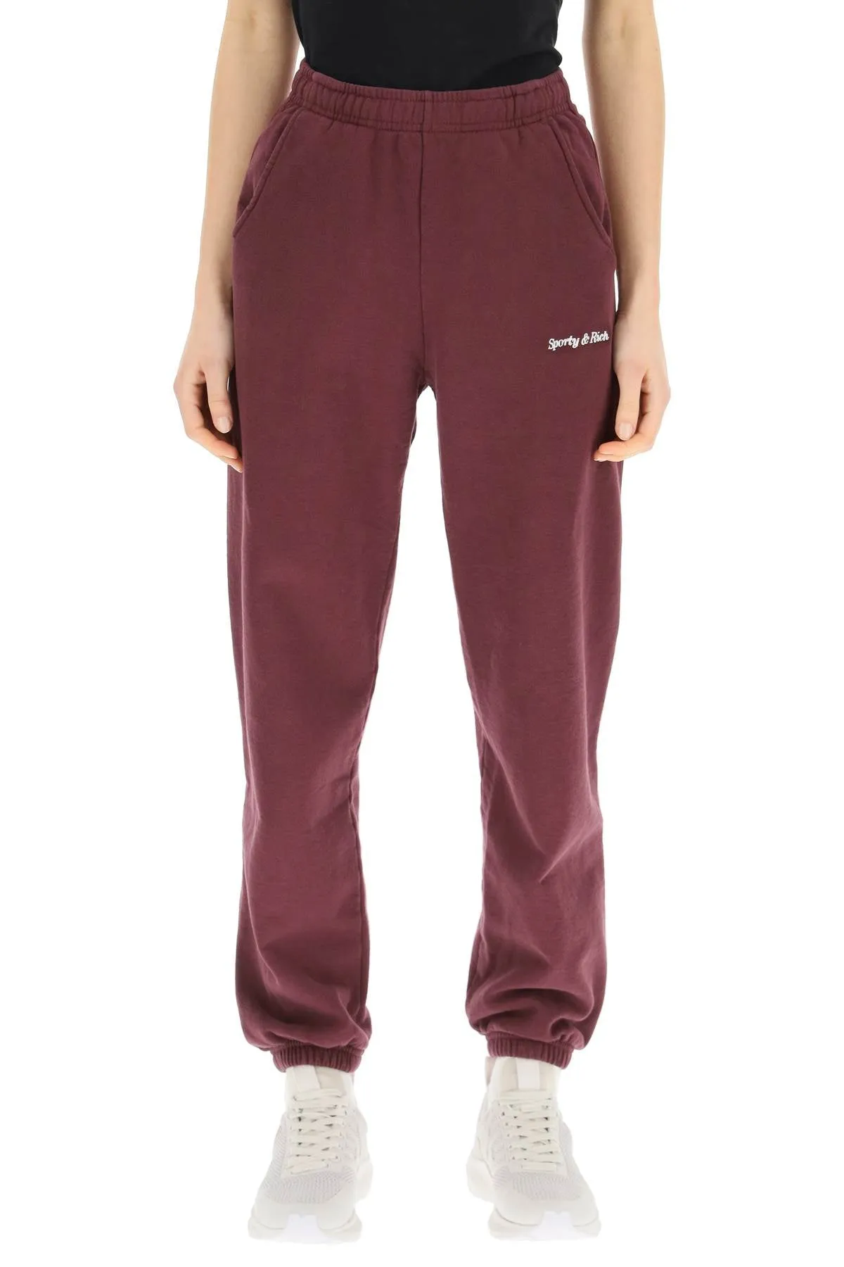 Sporty & Rich Logo Embroidered Elasticated Waist Sweatpants