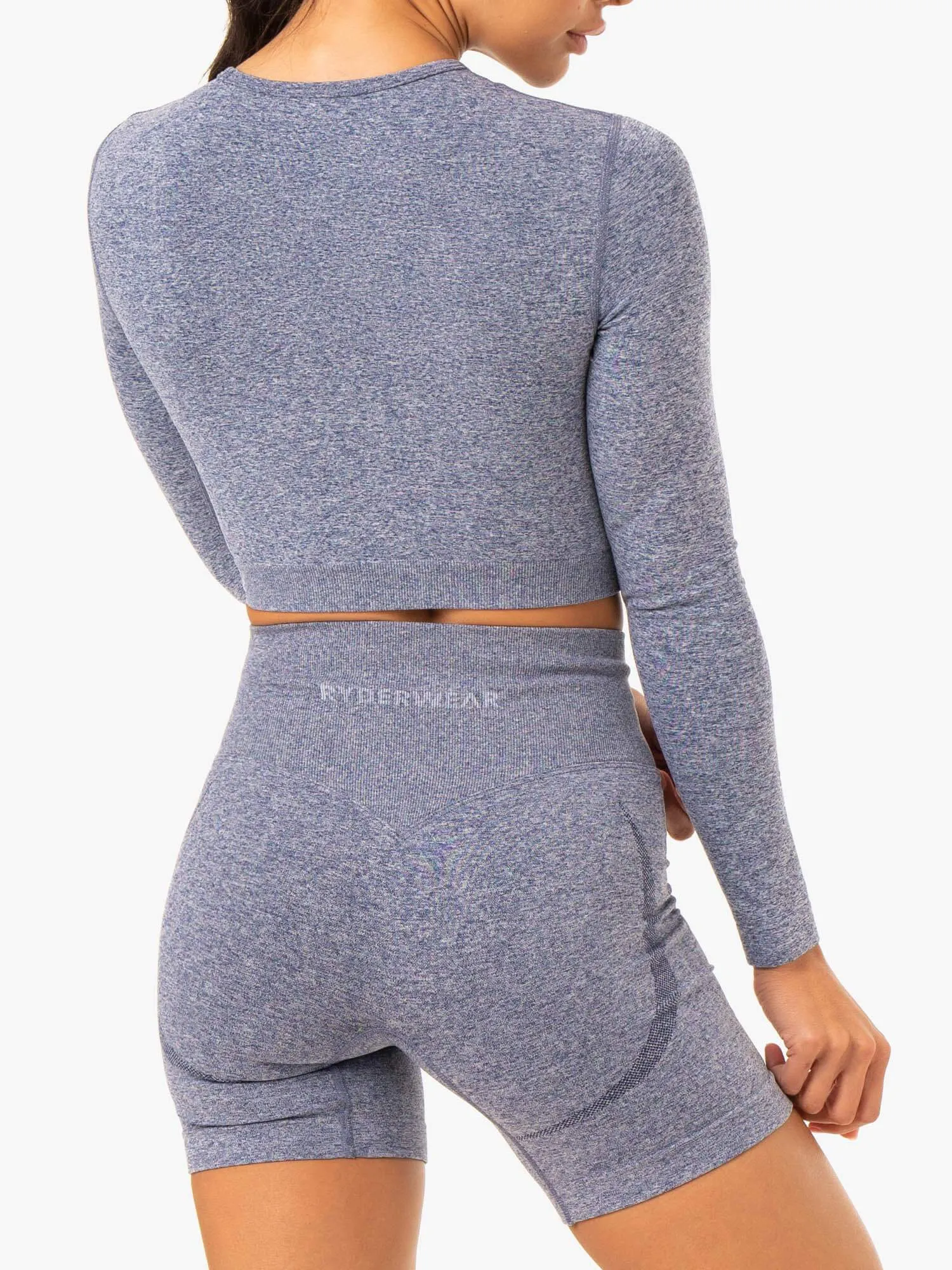 Staples Seamless Long Sleeve Top - Navy Marl