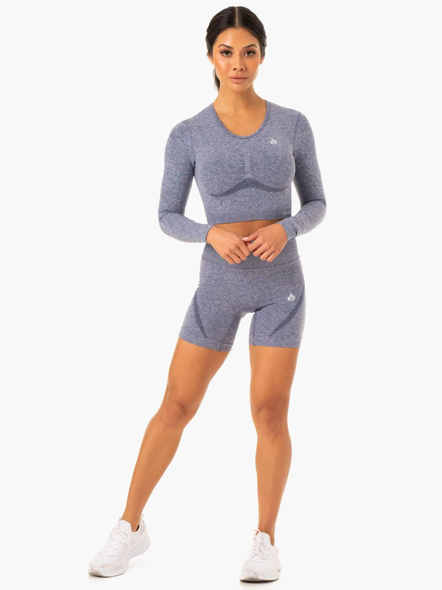 Staples Seamless Long Sleeve Top - Navy Marl