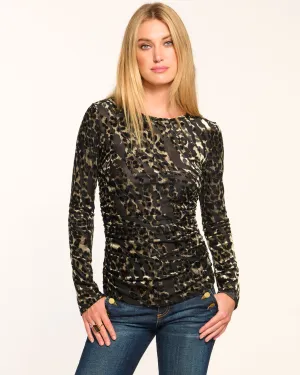 Stefania Ruched Knit Long Sleeve Top