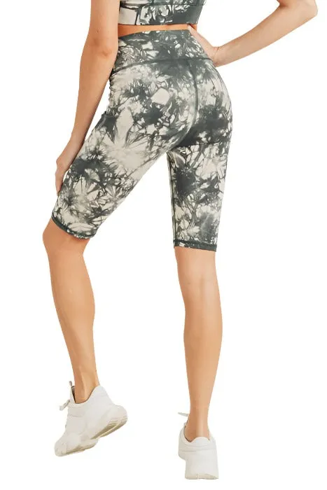 Tie-Dye Cotton Highwaist Bermuda Shorts APH2790