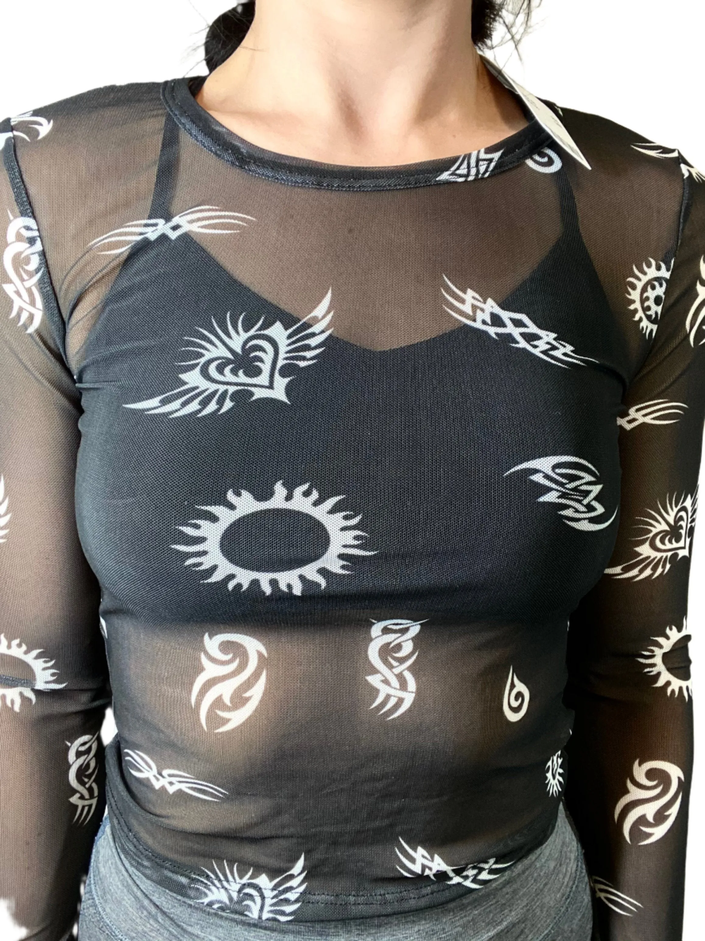 TMD Sheer Long Sleeve Mesh Top