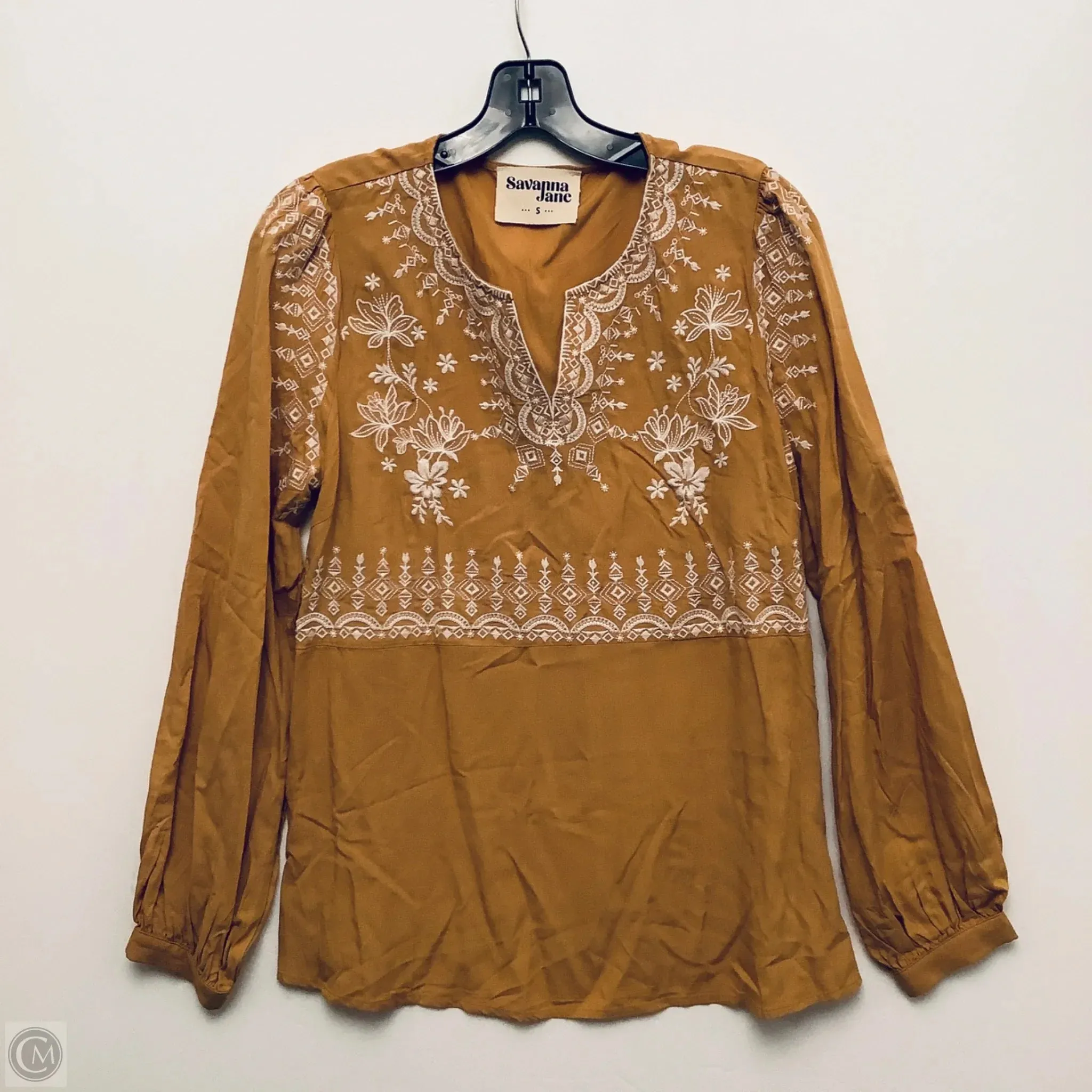 Top Long Sleeve By Savanna Jane In Yellow, Size: S