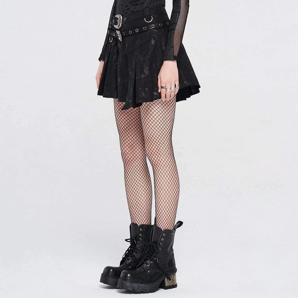 Women's Gothic Snakeskin Irregular Skirts With Belt