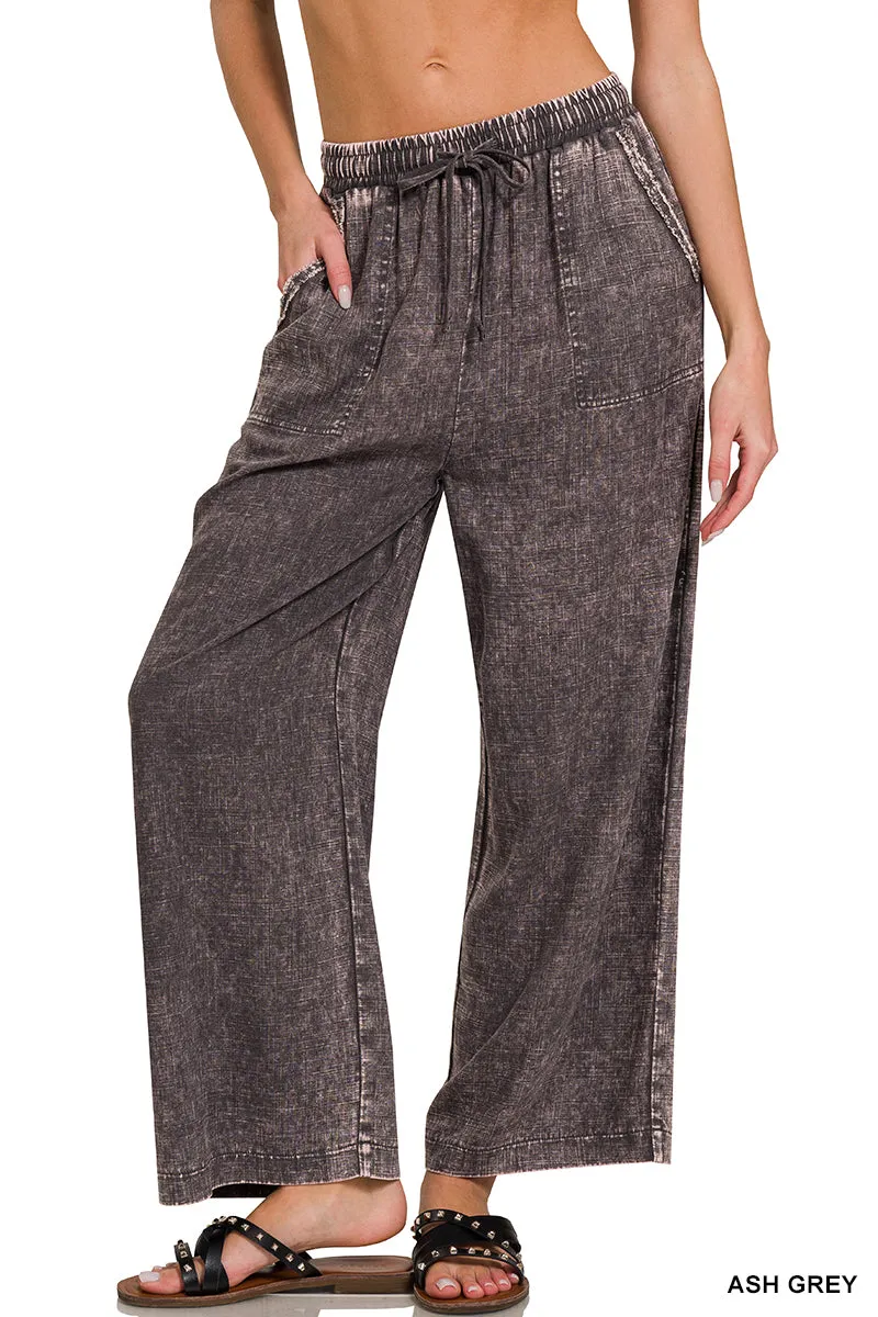 Zenana Linen Blend Palazzo Pant QPW-7188PP